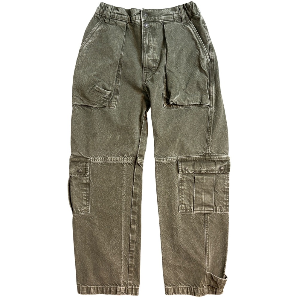Free People We The Free Olive Green Marx Cargo Utility Pants High Rise Size 27